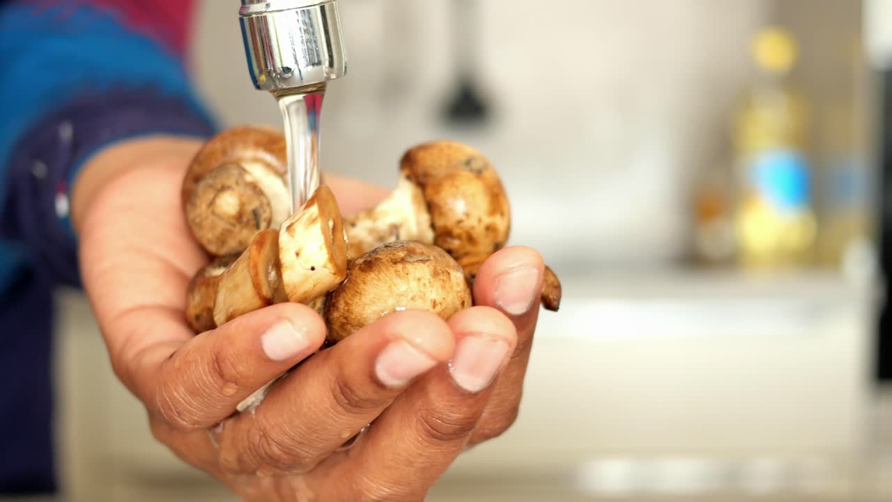 Washing Mushrooms