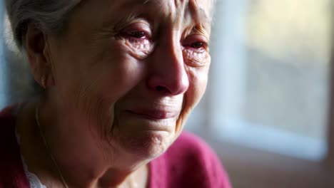 crying elderly woman