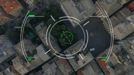 animación del escaneo del alcance sobre el paisaje urbano