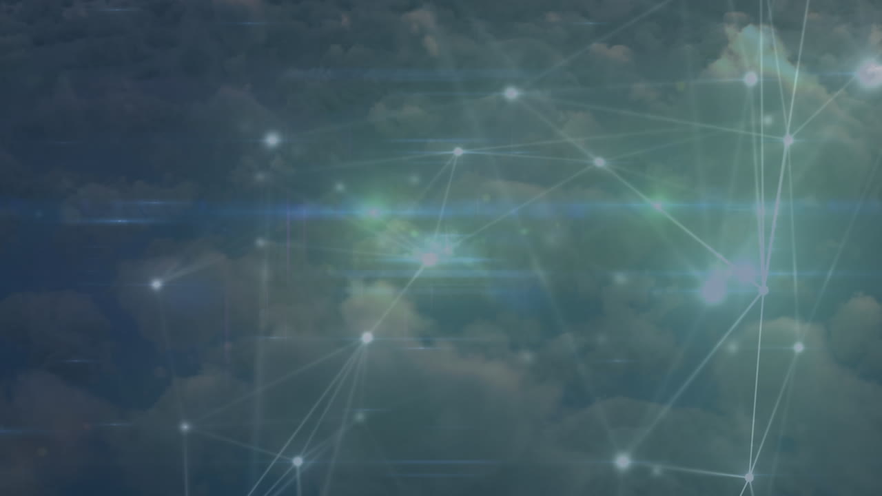 Animation of data processing over clouds