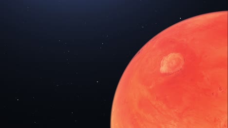 4k planeta marte alta calidad - planeta marte en órbita con estrellas en el fondo alta calidad 4k - marte en fondo negro - planeta masr visto como un cuarto en la esquina derecha - marte planeta rojo
