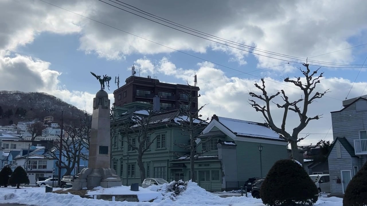 Architettura occidentale di Motomachi a Hakodate, neve, inverno, Hokkaido, Giappone