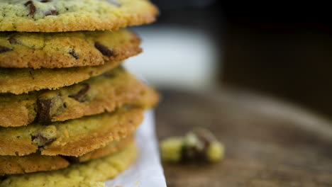 chocolate chips cookies on a rotating plate (seamless loopable)