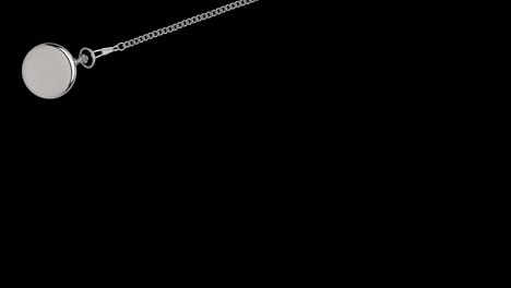 el péndulo de un reloj de bolsillo. bucle. fondo transparente, canal alfa 4k video de stock.