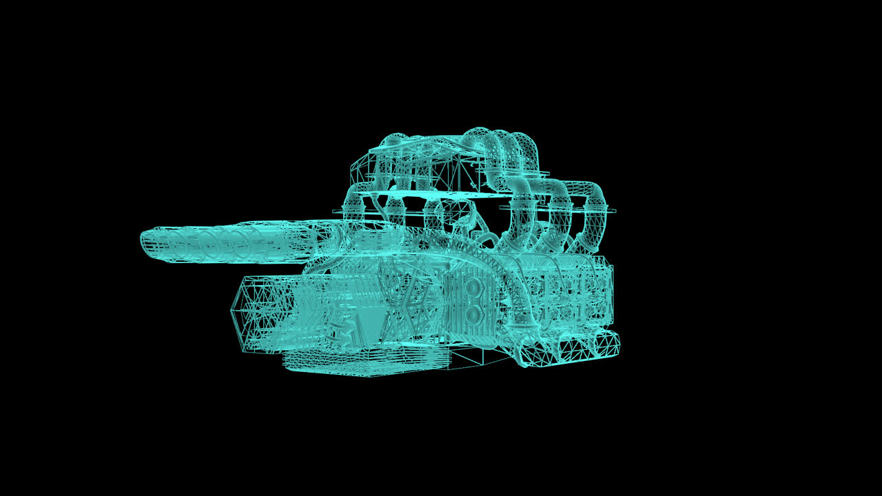 Wireframe Model of a Large Engine