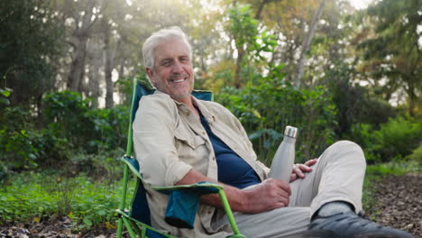 senior man relaxing in nature