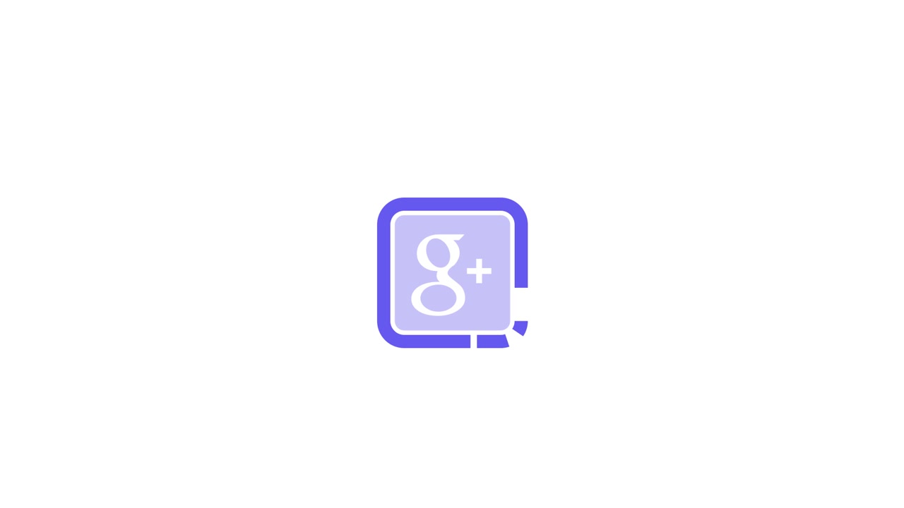 Animazione del logo Google Plus su sfondo bianco
