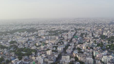 aerial video of hyderabad located at telangana state residential and commercial areas seen over from drone view