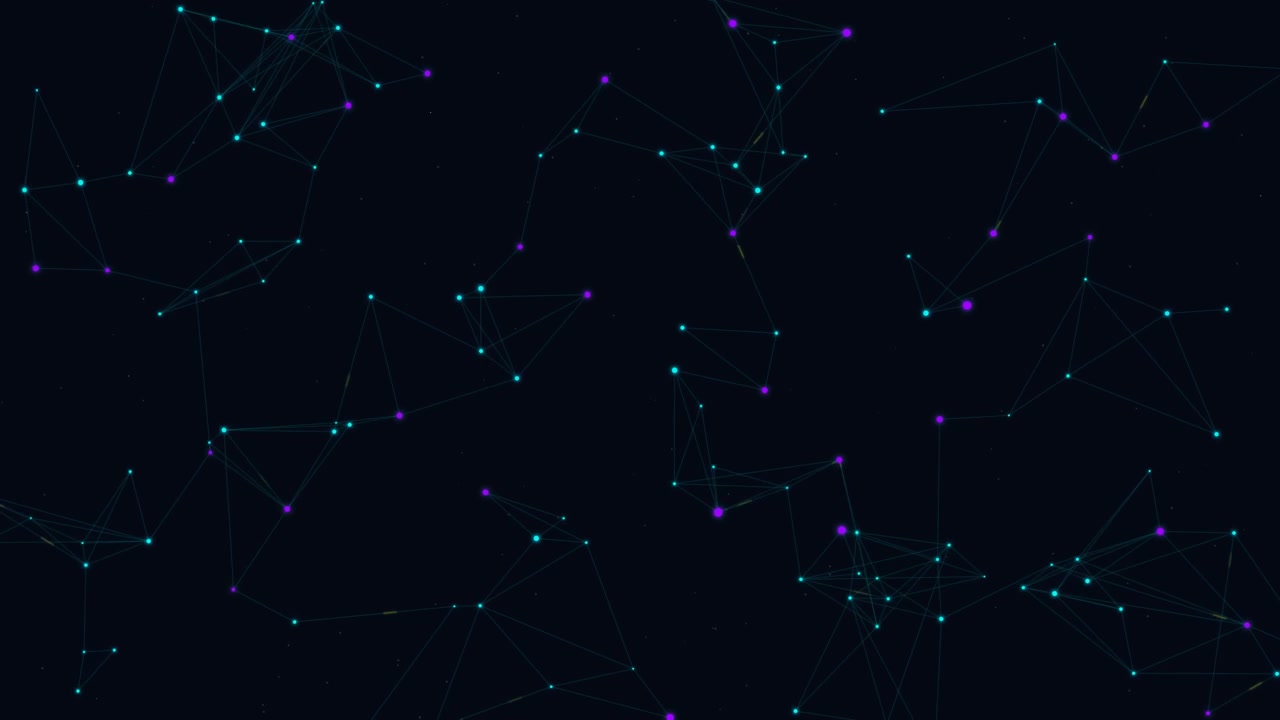 Abstract Digital Network Connection with Glowing Nodes and Lines