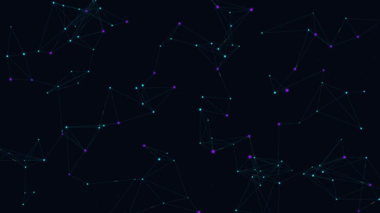Abstract Digital Network Connection with Glowing Nodes and Lines