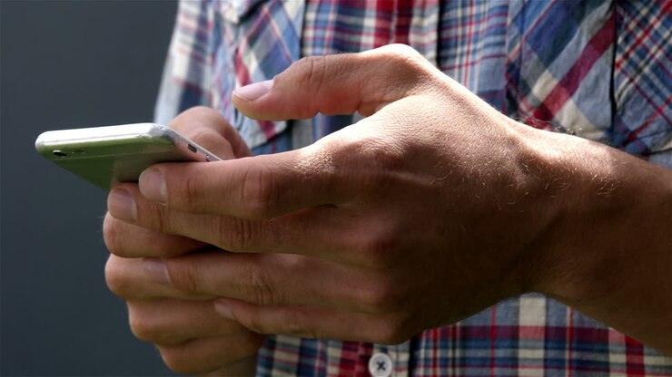 Man using his phone