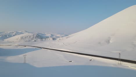Winterfahrbahn-Luftaufnahme