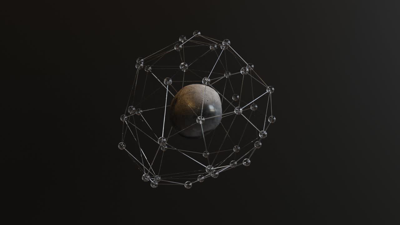 цифровой многоугольник с точками и линиями соединяется. технология сетевого соединения данных. футуристическое киберпространство, 3d-иллюстрация