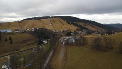 Polish-mountains,-beautiful-weather,-drone-shot