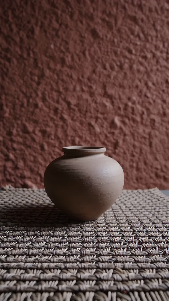 Clay Vase on Woven Placemat