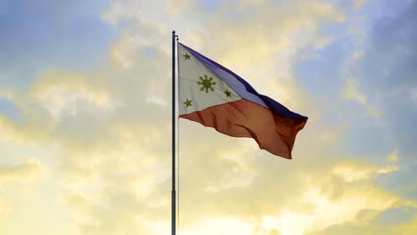 Philippinische-Flagge-An-Einem-Sonnigen-Tag