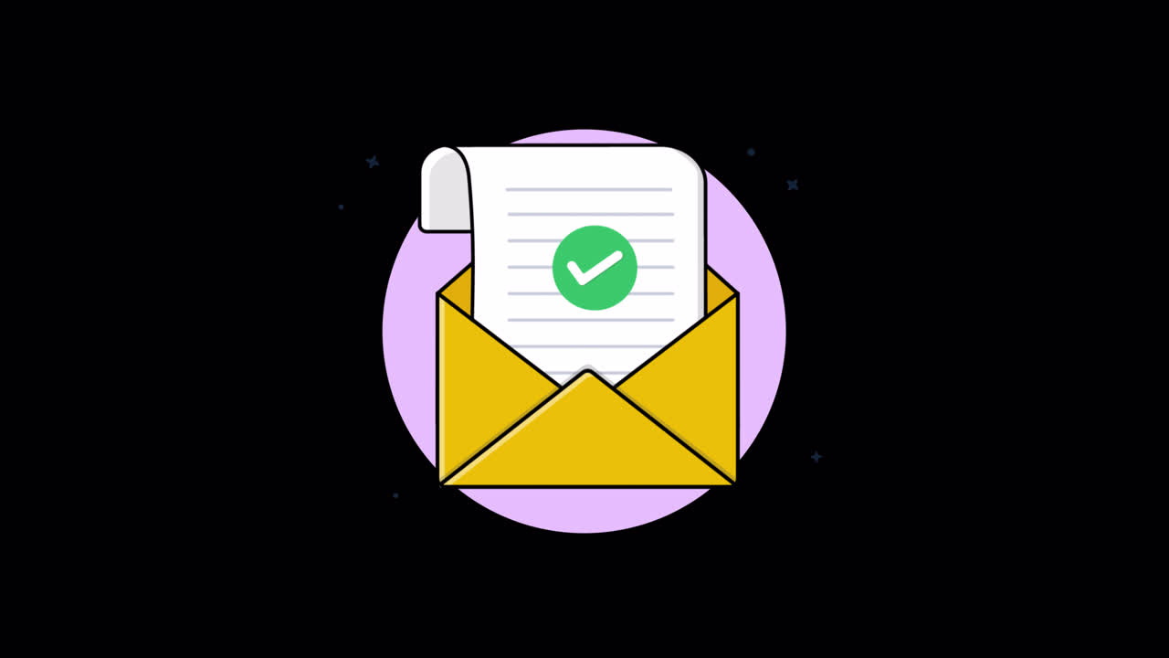 Animated Illustration of Email Confirmation with Checkmark