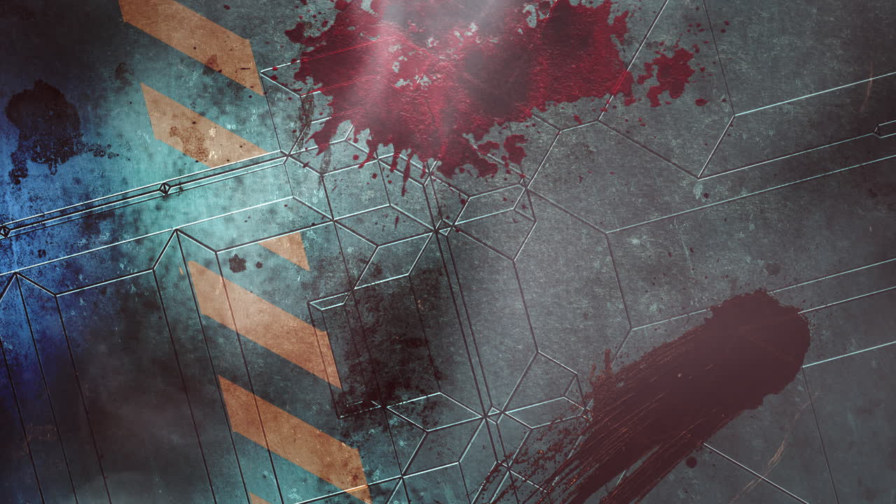 fondo de terror místico de animación con sangre oscura en la pared