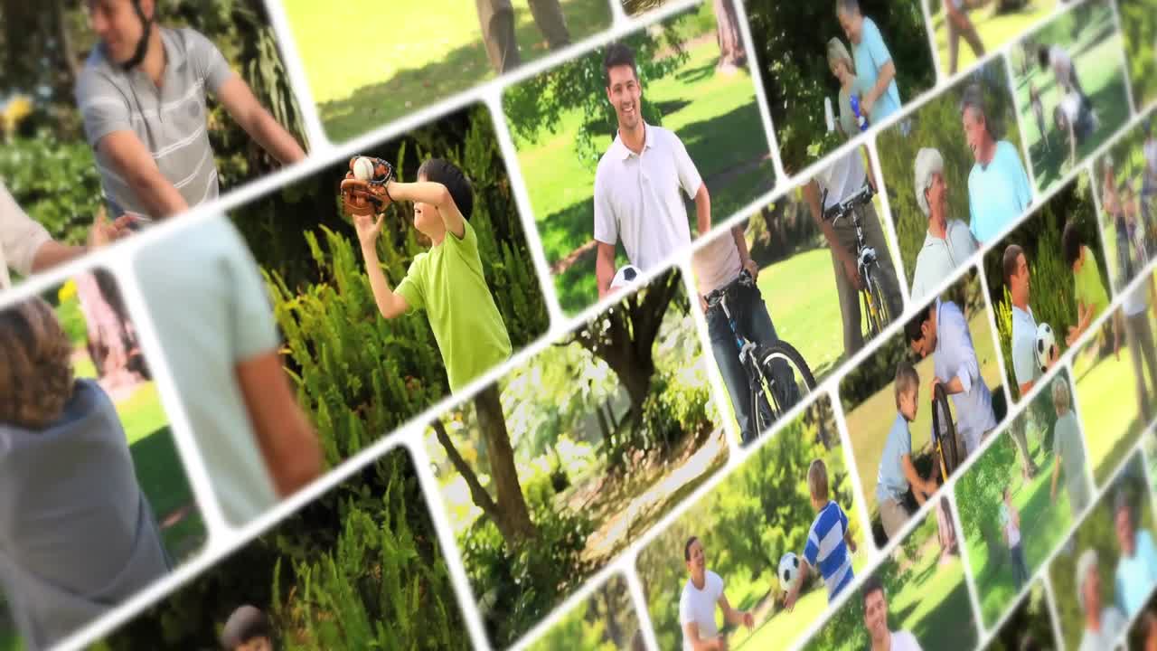 Montage of people playing football