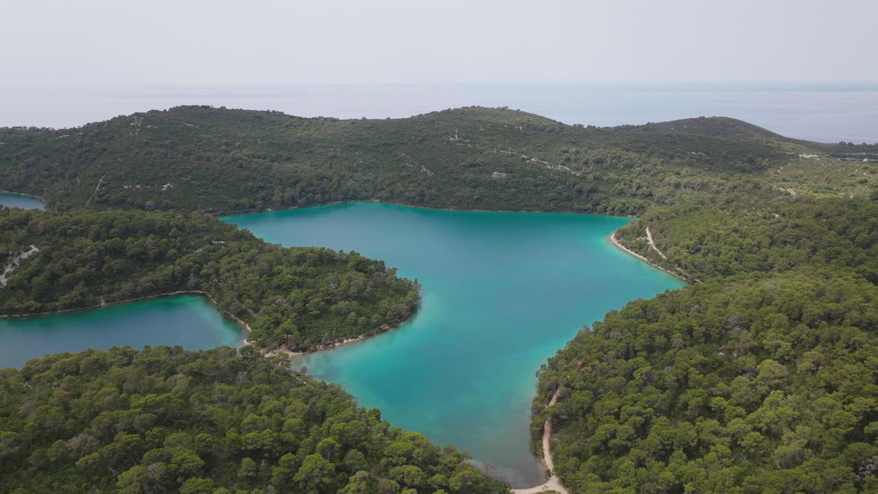 AERIAL Shot of Mljet Island National Park in Croatia, Europe