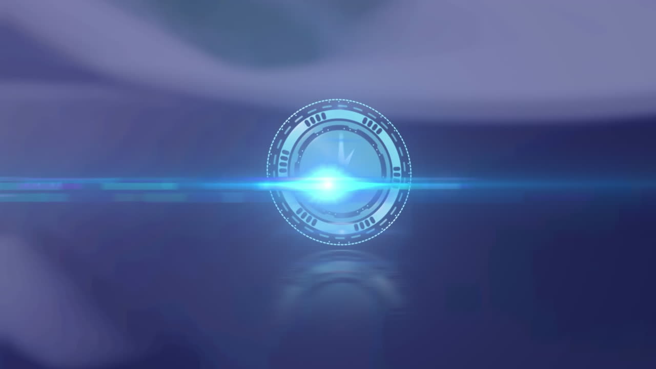 animación de cerradura de seguridad giratoria con reloj sobre el rastro de luz en fondo borroso