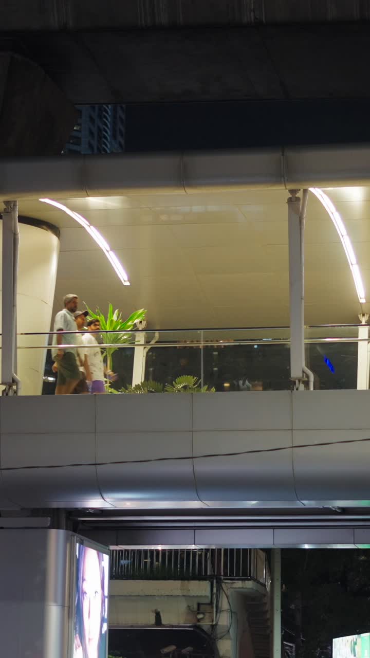 Skywalk with plant at night