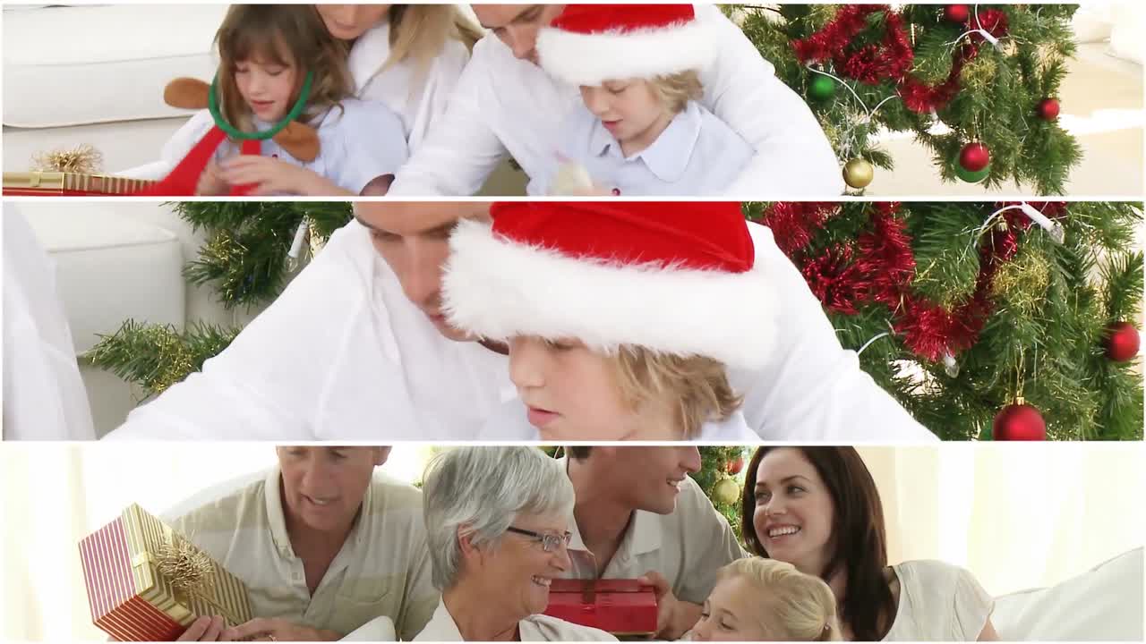 animación de tres familias que abren el presente