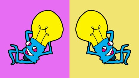 어린이들이 팝 아트 그림을 그리고 있습니다. 램프의 주제로 매이지 않는 배경입니다.