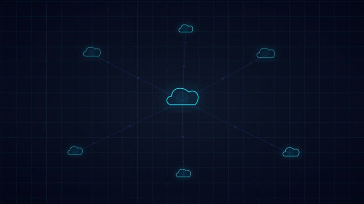 Digital Cloud Computing Network Connection Diagram