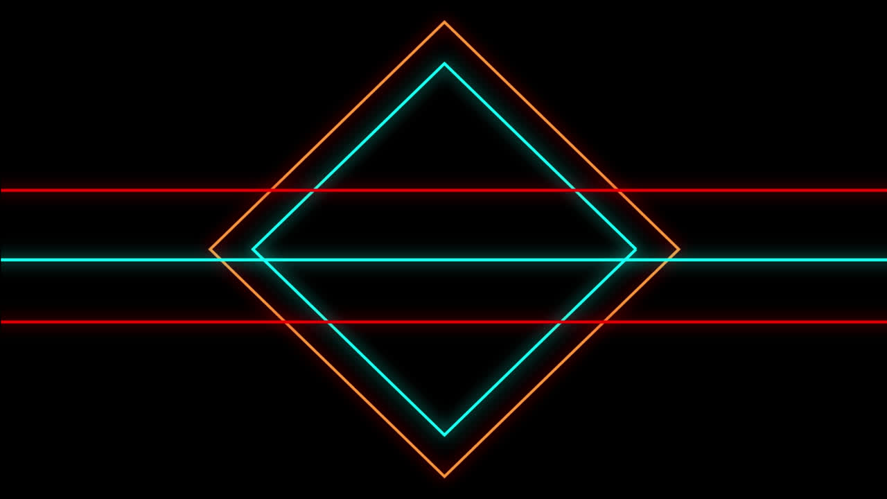 animación de formas geométricas coloridas sobre un fondo negro