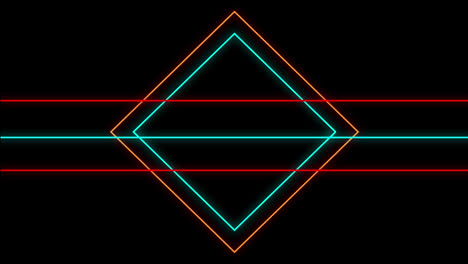 animación de formas geométricas coloridas sobre un fondo negro
