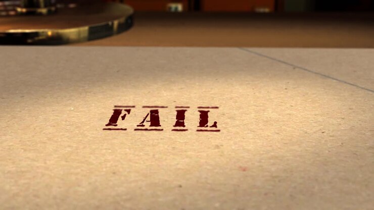 Motion graphics - CGI 3D animation of a file being rubber stamped FAIL