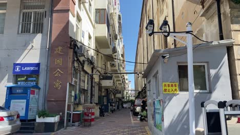 small chinese street, full of sun