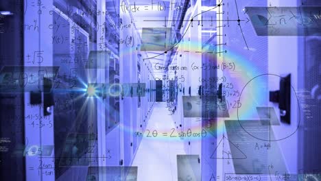 animación del procesamiento de datos en la sala de servidores