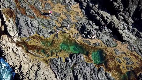 Aerial-shot-of-mermaid-pool-in-New-Zealand