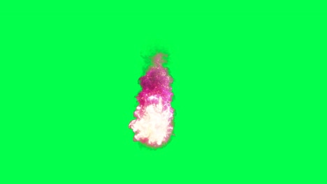 pink and purple fire explosion on green screen