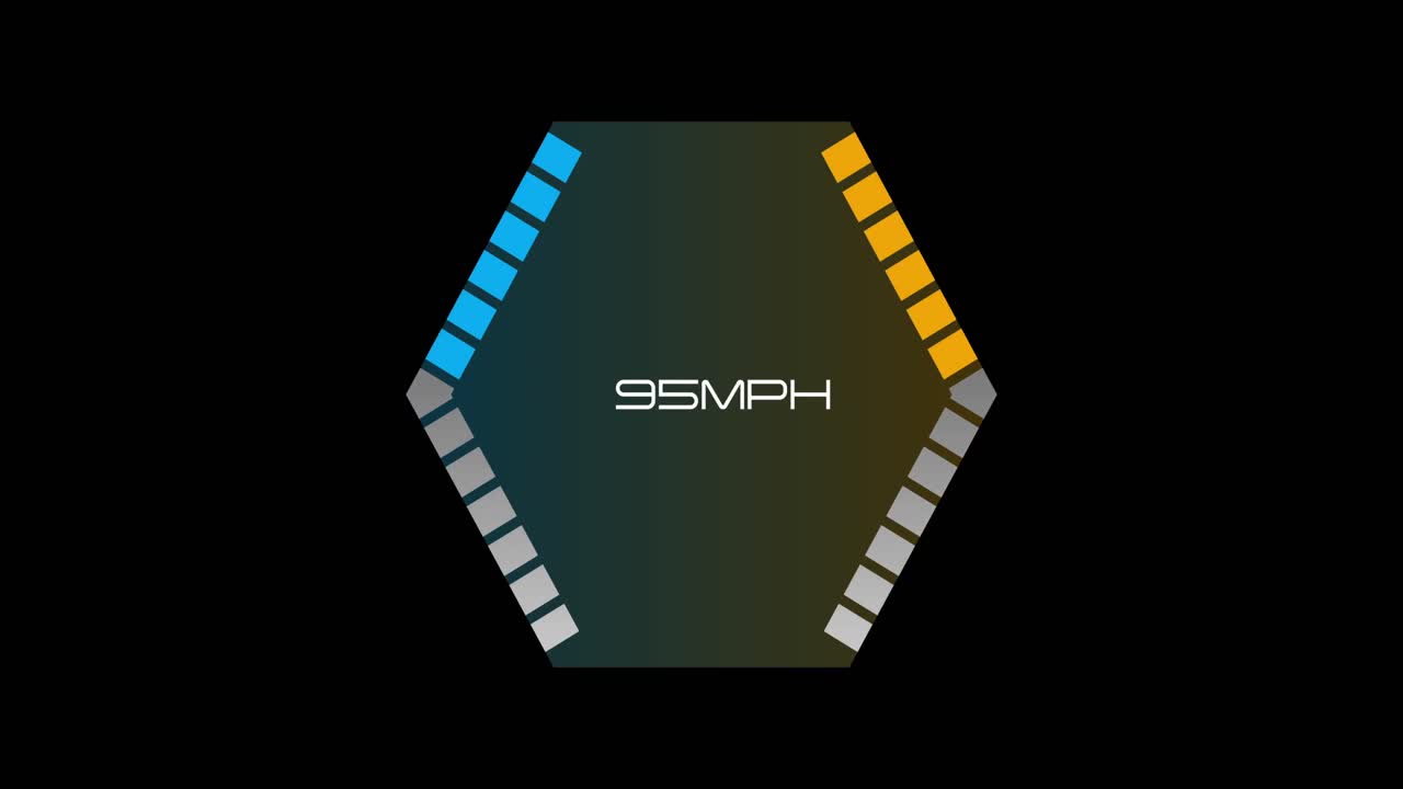 animación del velocímetro del coche sobre un fondo negro