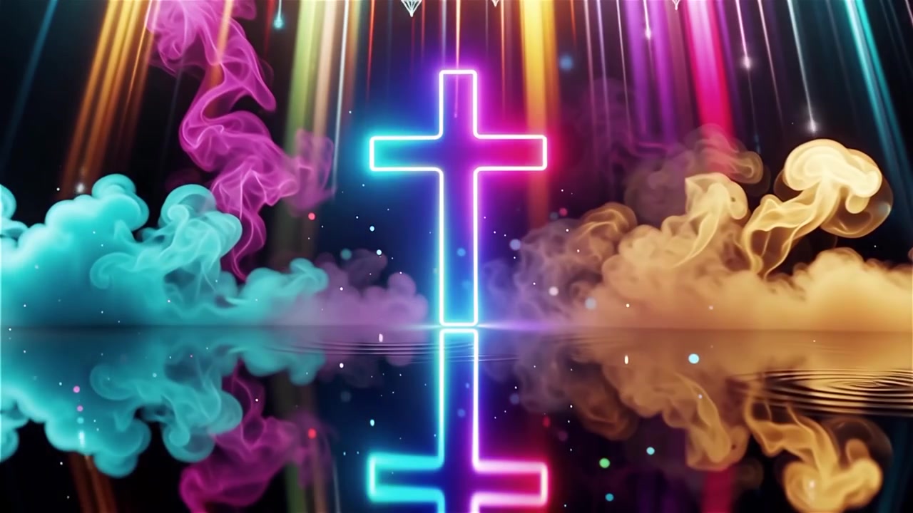 Christian Cross Heavenly Light Worship Background