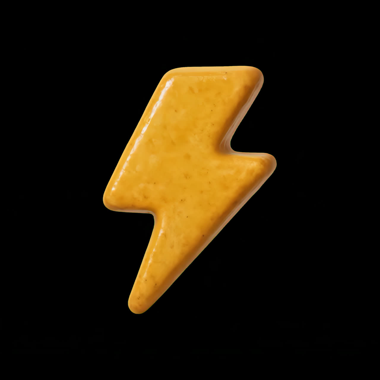 Bold orange lightning bolt design animation isolated asset, transparent 4K video, alpha channel