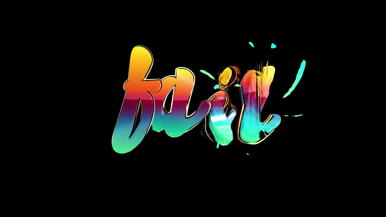 Dynamic Colorful Fail Text Animation on Black Background