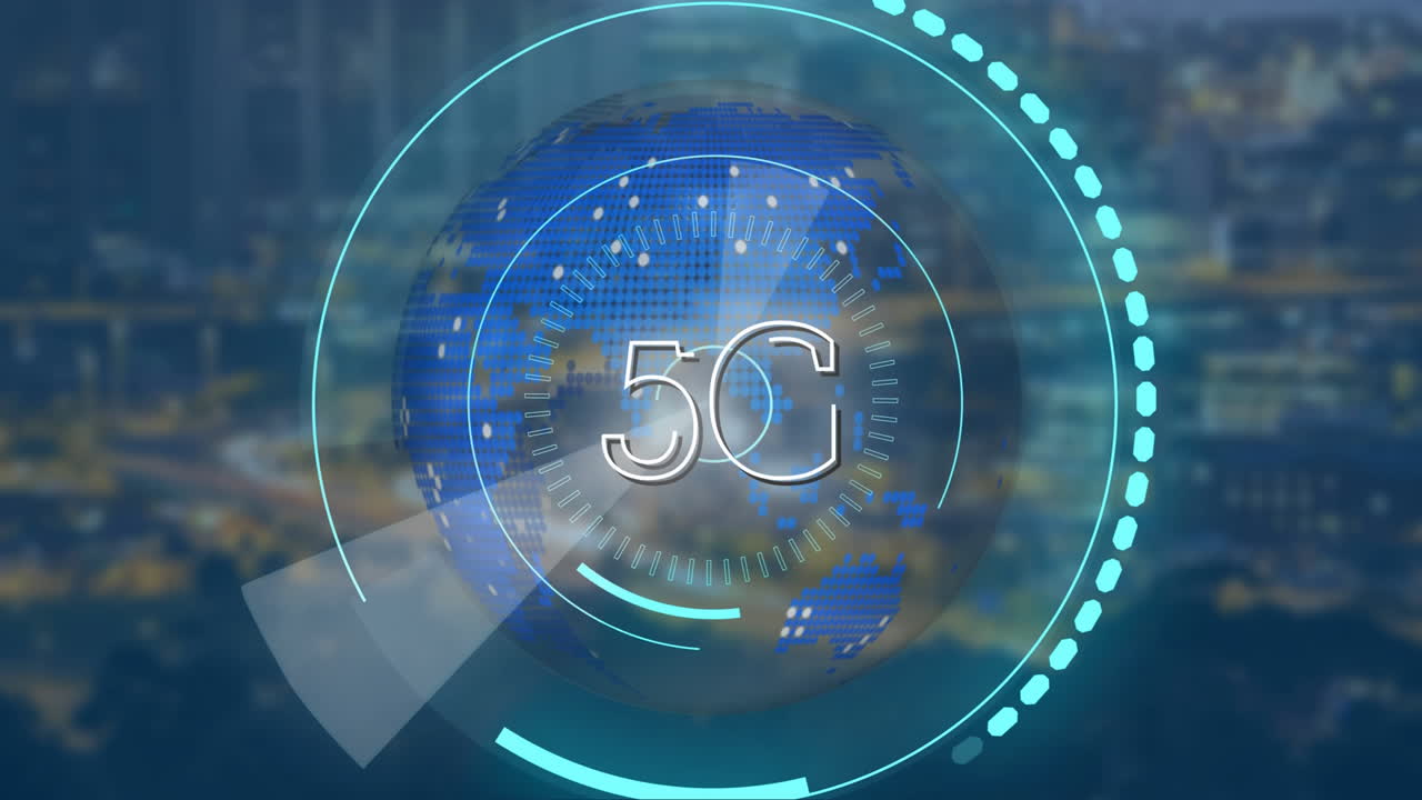 5g visualizzato su un globo rotante