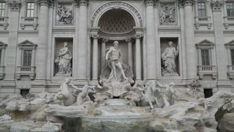 Pan-down-to-reveal-Trevi-Fountain-Rome-Italy-on-overcast-day