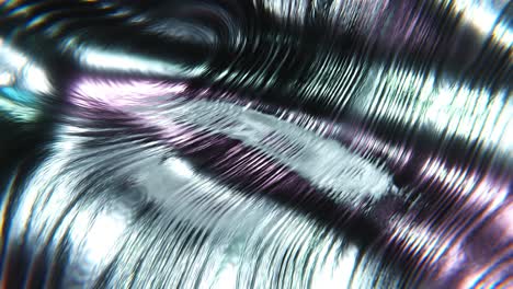 abstract metallic fluid waves with iridescent blue and purple hues