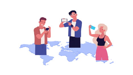 young persons using smartphones devices