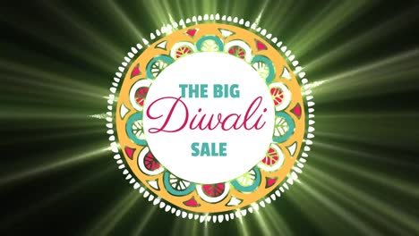 diwali sale sign against illuminated background 4k