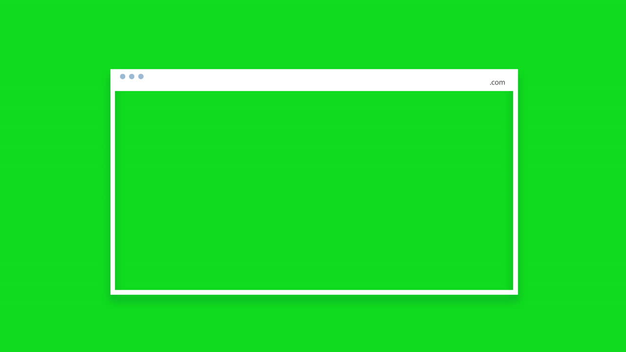 웹 사이트 창 애니메이션 녹색 화면 비디오