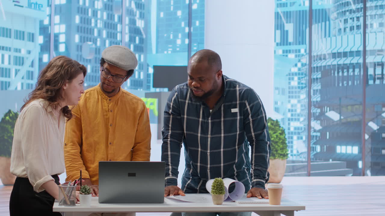 Business clients and a realtor meeting to plan a property investment