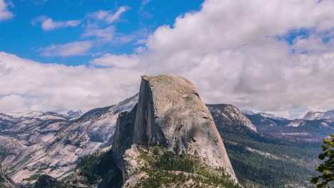 timelapse - beautiful clouds moving over half dome at yosemite -  4k