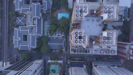 vista aérea de una intersección de la ciudad