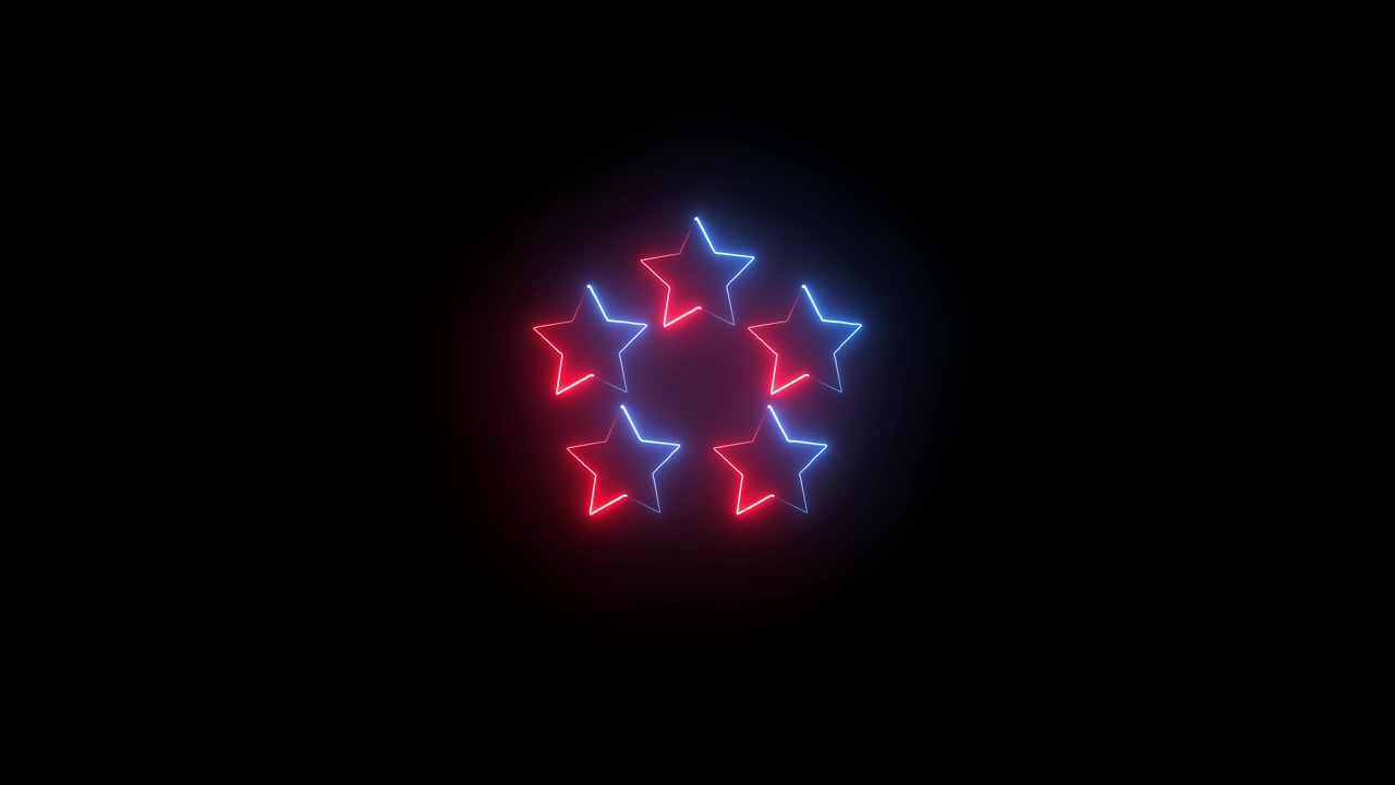 Neon Stars in a Circle